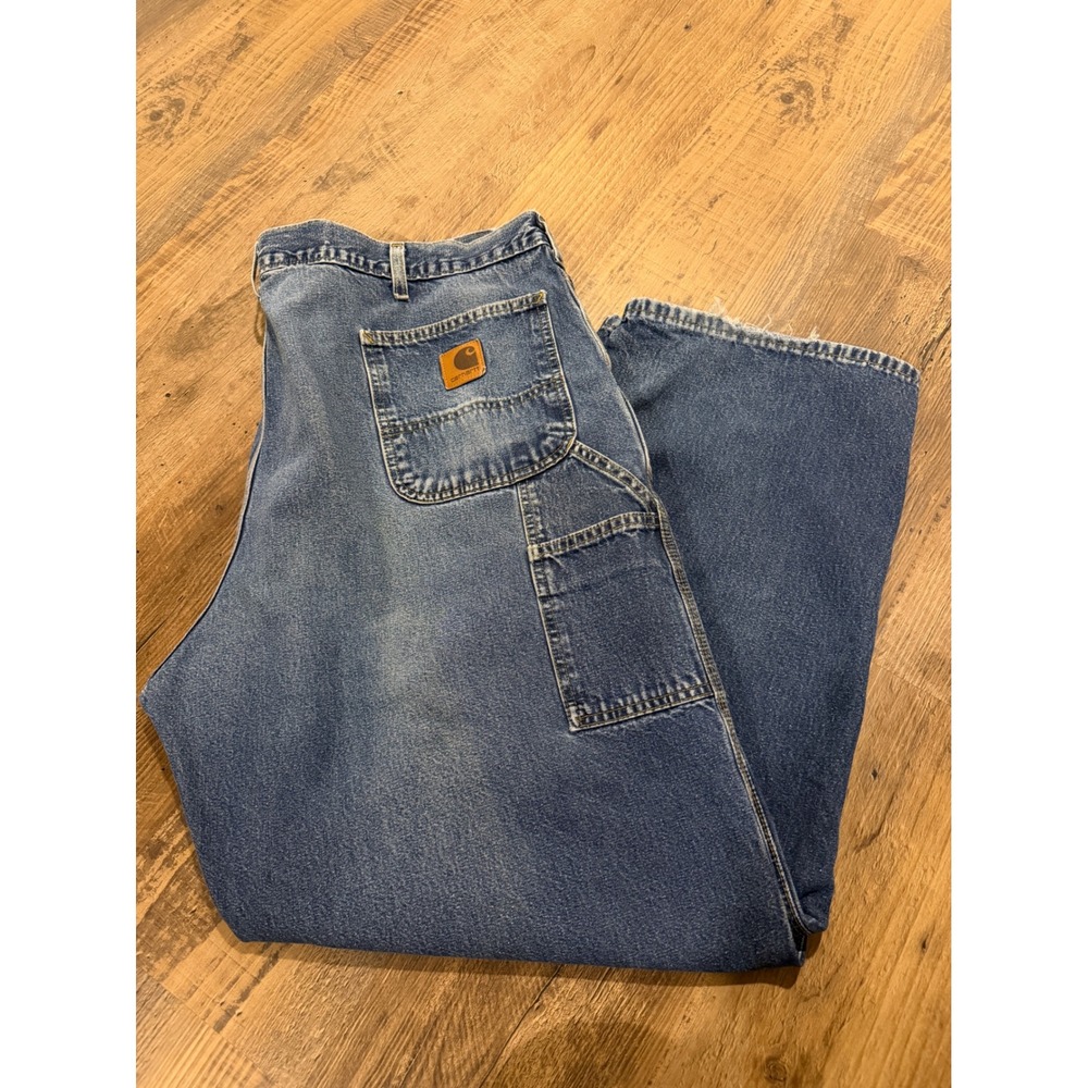 Carhartt Carpenter Jeans Mens 44x30 (fits 42x30) Loose Fit Denim Pants Farm Worn